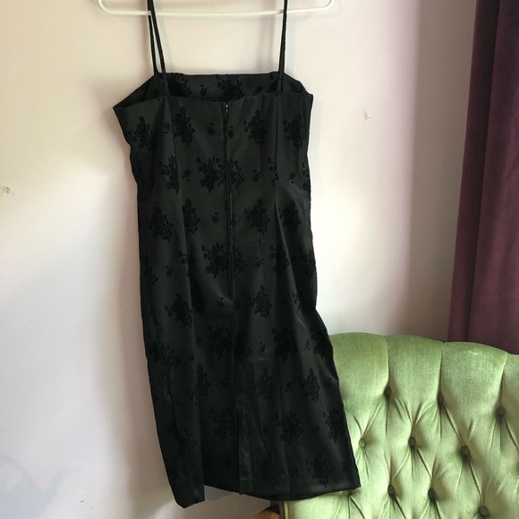 Vintage Y2K bodycon dress with flocked floral pattern - Picture 8 of 11